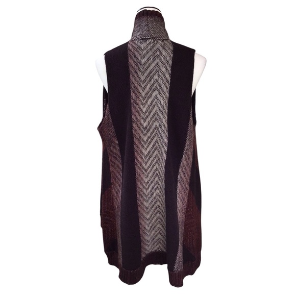 ANTHROPOLOGIE Sleeping on Snow Mabli WOOL Blend Open Vest Size XS S Brown Cozy - Picture 4 of 11